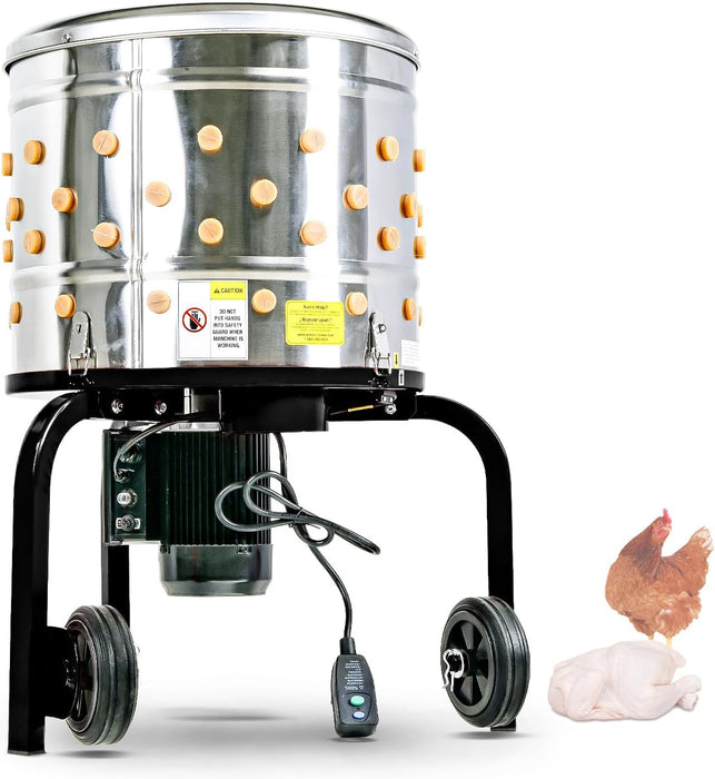 Kitchener Electric Chicken Plucker – 1HP, 120V, 280 RPM, 51 cm Drum, 92 Fingers, Stainless Steel