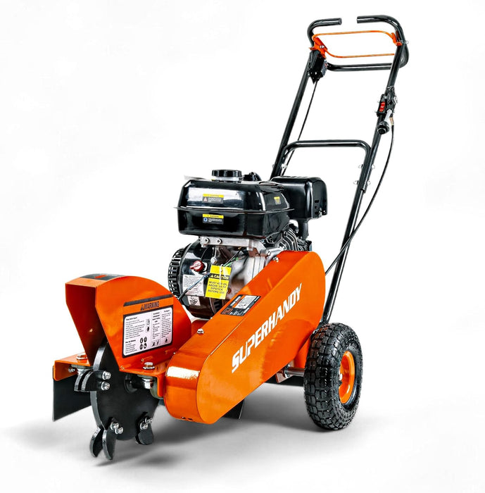 SuperHandy Gas-Powered Stump Grinder – 9 HP Engine, 30.5 cm Cutting Blade, 6 Carbide Teeth, Direct Belt Drive