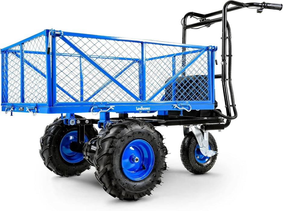 Landworks Electric Utility Cart – 48V Li-ion, 227 kg Load, Modular Dump Bed for Farm & Garden