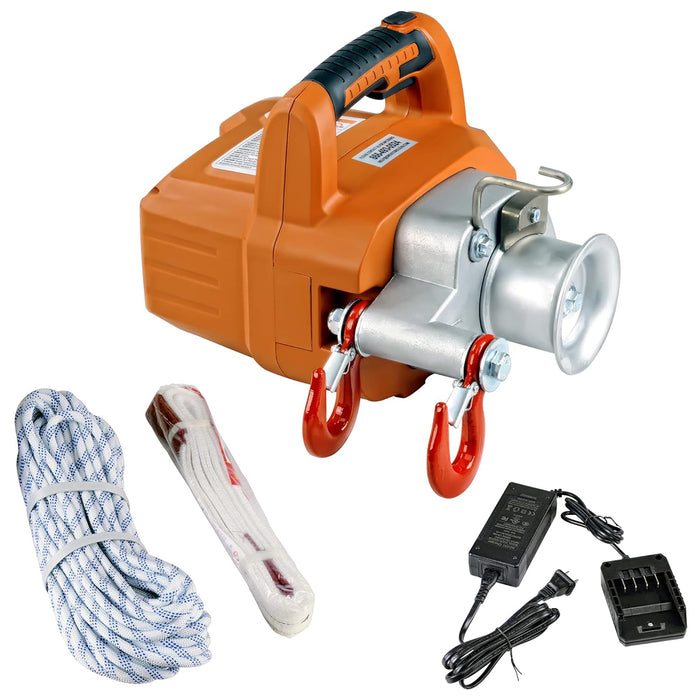 SuperHandy Electric Capstan Winch – Brushless Motor, 450–900 kg Pull, with Rope, Battery & Charger