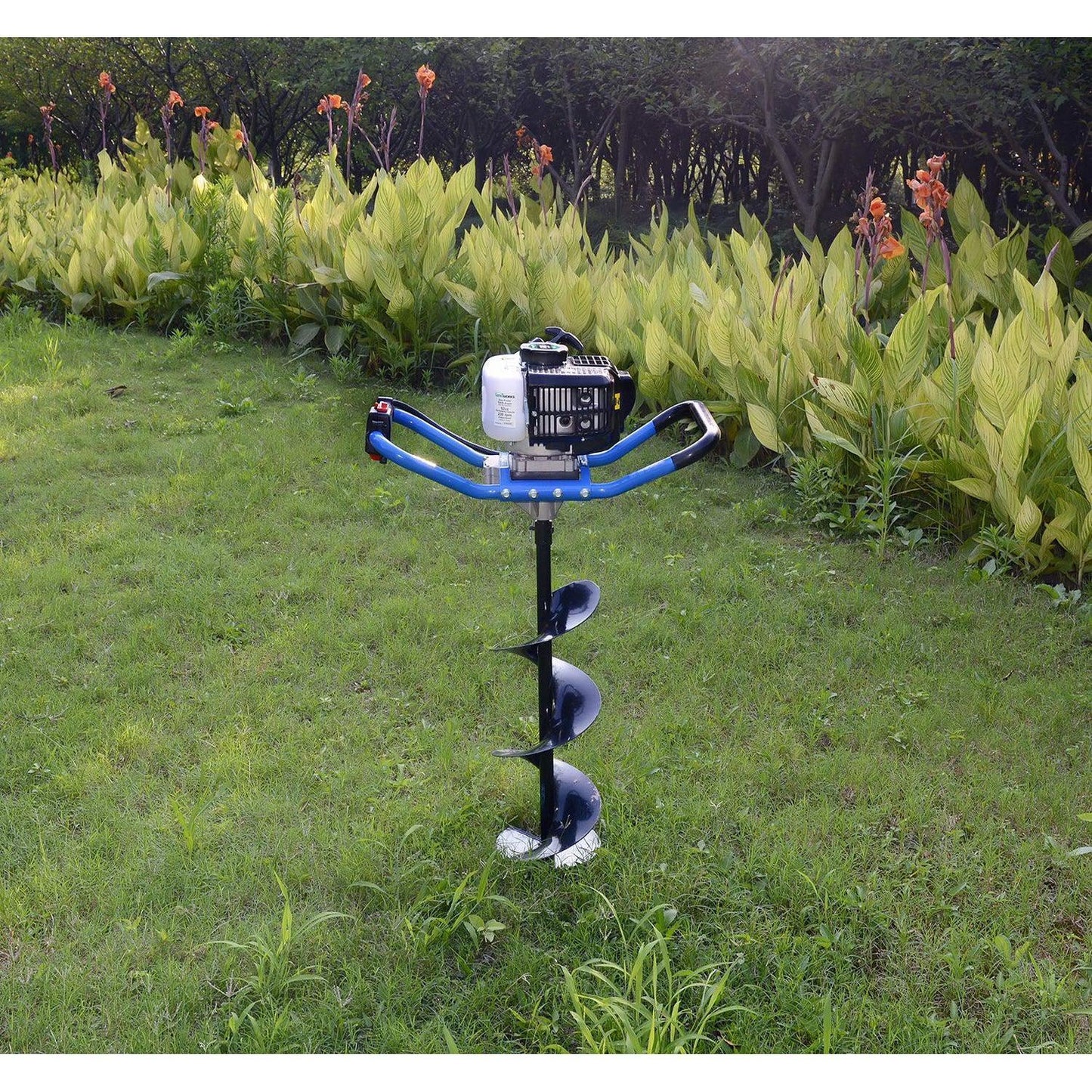 Landworks Gas Powered Earth Auger - 3HP 52CC 2 Stroke, 8" x 30" Drill Bit, 3/4" Output Shaft - DIY Tools by GreatCircleUS