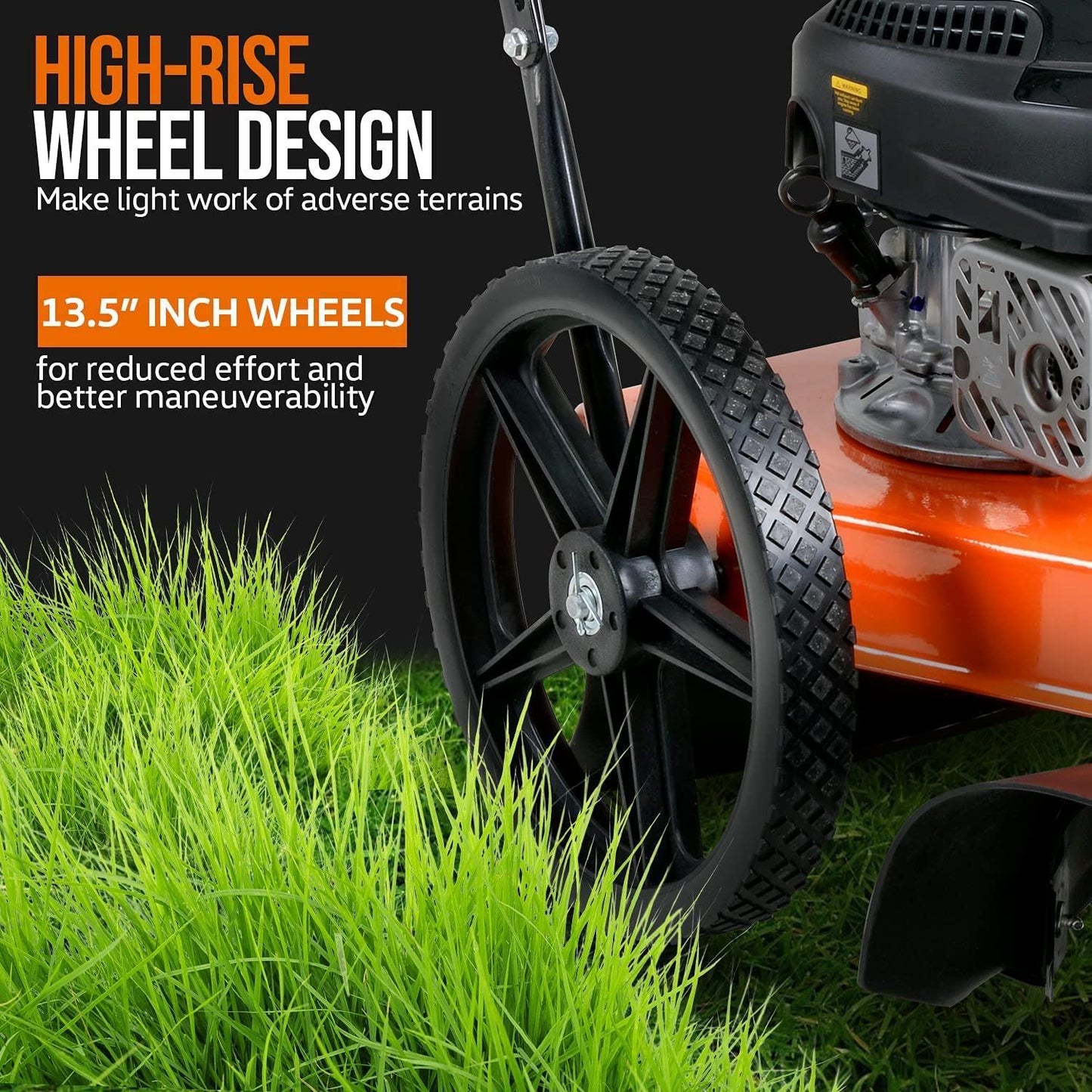 SuperHandy Walk-Behind String Trimmer & Weed Whacker - 7HP Gas Engine, 21" Cutting Diameter - DIY Tools by GreatCircleUS