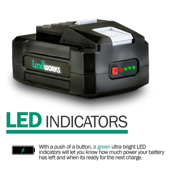 Landworks Super Duty Pro 48V 2Ah Battery – 88.8 Wh, Li-ion, for Augers & Utility Carts (Battery Only)