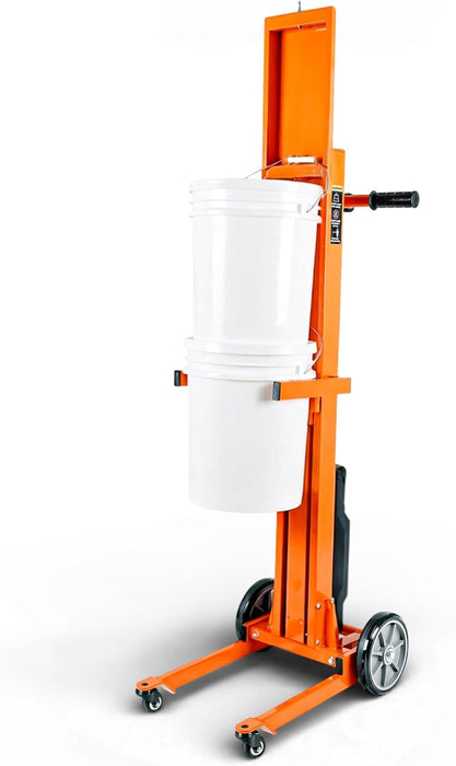 Electric Pail Lift Hand Truck, 220 Lb Capacity for 5-Gallon Buckets, 48V 2Ah Battery Powered Lifter, Lightweight Portable Design, Quiet & Efficient Motor for Easy Loading