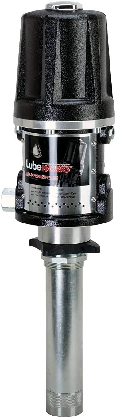 Oil Transfer Pump Air Operated Pneumatic 40lpm / 10.6gpm Heavy Duty 5:1 High Fluid Pressure 870Psi for SAE240 Oils/Fluids (NOT for Gasoline or Diesel)