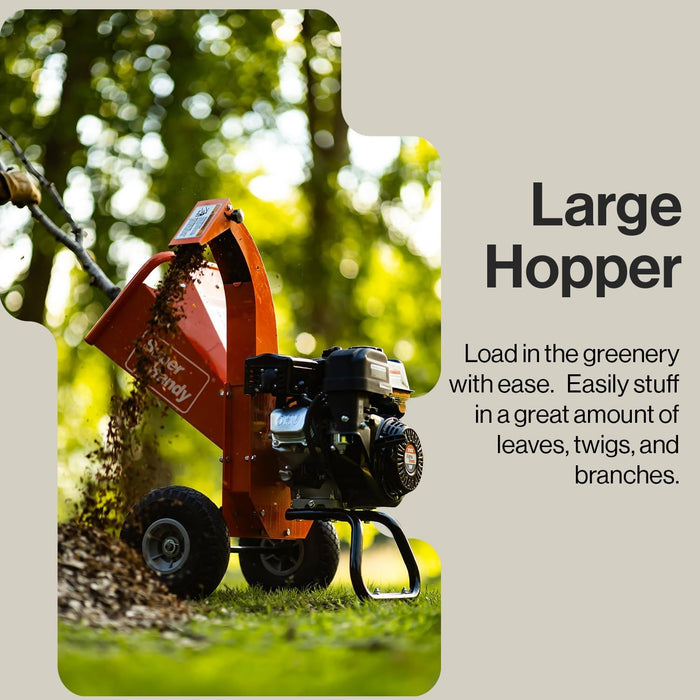 SuperHandy Mini Wood Chipper Shredder – 7HP 212cc, Compact, 7.6 cm Max Branch Capacity