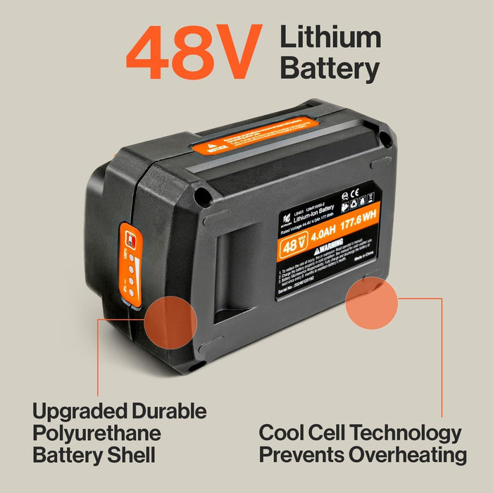 SuperHandy Super Duty Pro Battery – 48V 4Ah, 177.6 Wh, Li-ion, for Earth/Ice Augers & Utility Carts (Battery Only)