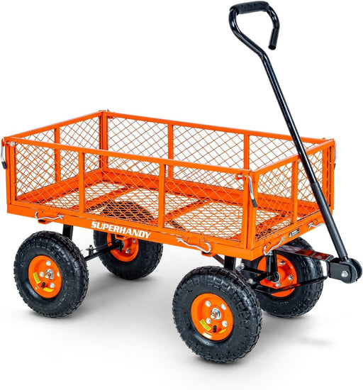 Superhandy Utility Wagon, Garden Cart, Lawn & Garden All Terrain, w/Heavy Duty Removable Side Meshes, 400 lbs Capacity