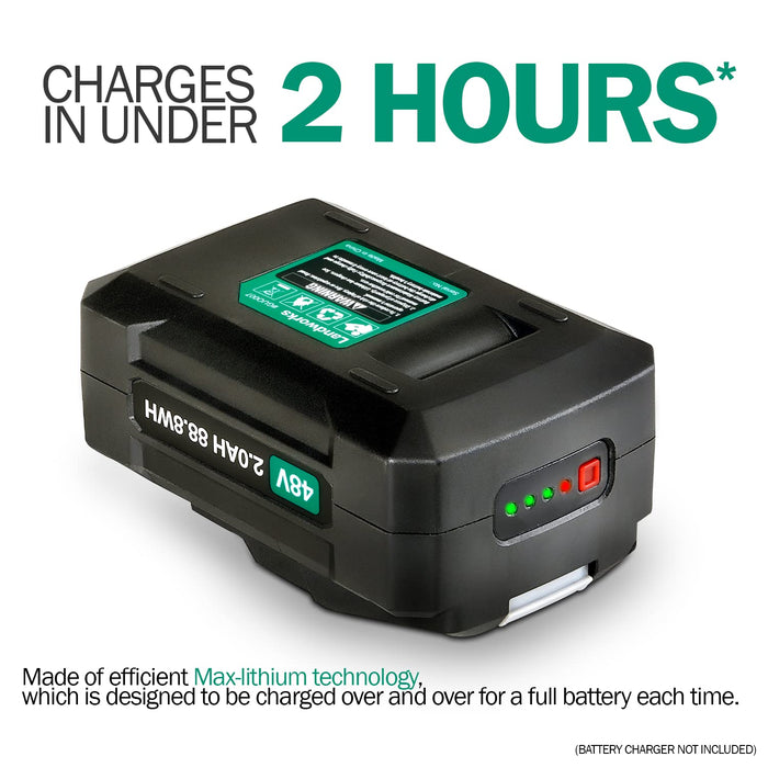 Landworks Super Duty Pro 48V 2Ah Battery – 88.8 Wh, Li-ion, for Augers & Utility Carts (Battery Only)