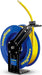 GOODYEAR Air/Water Hose Reel Retractable Spring Driven 3/8" Inch x 50' Feet Long Premium Commercial SBR Hose Max 300 Psi Reinforced Steel Construction Heavy Duty Industrial Dual Arm & Pedestal