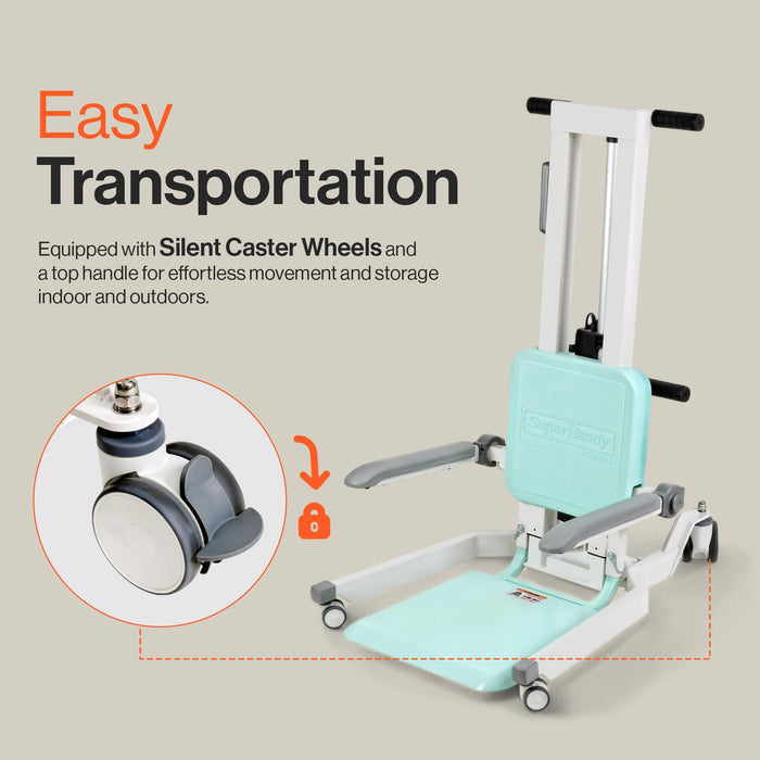 SuperHandy GoRise Electric Floor-to-Stand Lift – 227 kg Capacity, Portable Transfer Lift for Home Use