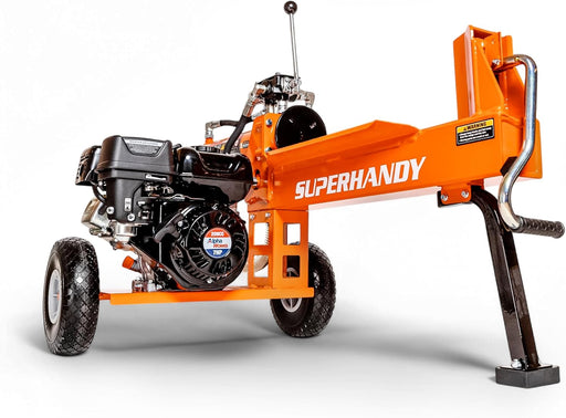 SuperHandy Log Splitter Gas Powered Portable 20 Ton Rapid Auto Return Ram System Bucher Gear Pump 7HP Engine Horizontal Full Beam Steel Wedge Firewood Splitting Forestry Harvesting