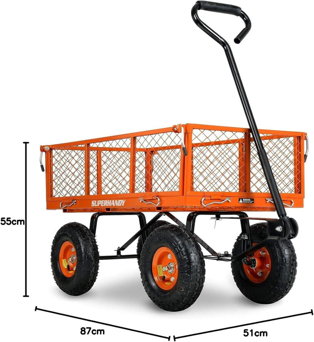 Superhandy Utility Wagon, Garden Cart, Lawn & Garden All Terrain, w/Heavy Duty Removable Side Meshes, 400 lbs Capacity