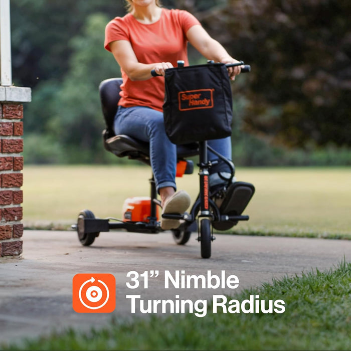 SuperHandy Passport Mobility Scooter for Adults- Foldable, 3 Wheel, Airline Travel Friendly - 13 Mile Range, Includes 2 Removable 44.4V Lithium-ion Batteries & Charger (275 Lbs)
