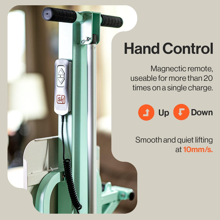 SuperHandy Electric Floor Lift – 181 kg Capacity, 1.2–21 in. Lift Height, Battery or Plug-In, Magnetic Remote, Foldable Armrests