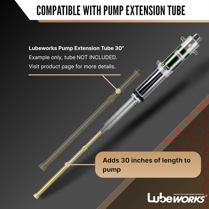 Lubeworks Oil Transfer Drum Pump Double Action 1:1 Fast High Flow Rate 8.5GPM / 32LPM for SAE130 Oils/Fluids
