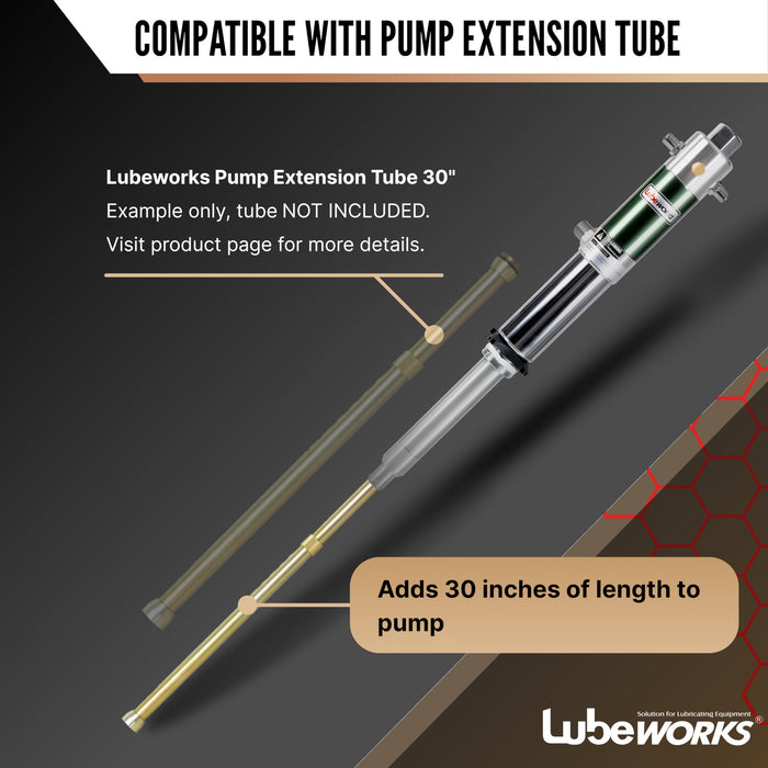 Lubeworks Oil Drum Pump – Double Action 1:1, 32 LPM High Flow, for SAE130 Oils