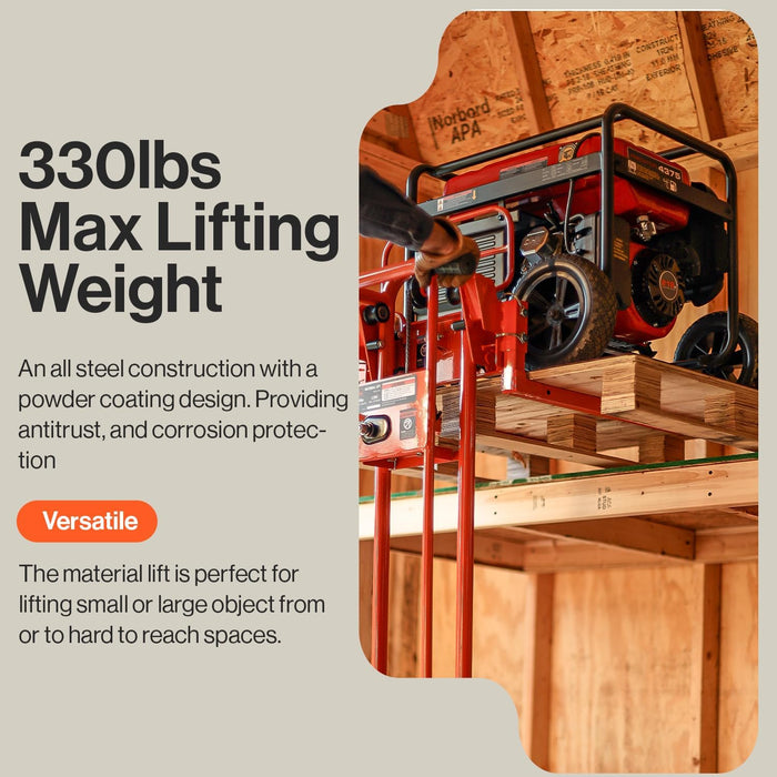 SuperHandy Material Lift Stacker – 150 kg Lift, 102 cm Max Height, Dolly with Swivel Casters, Manual Winch