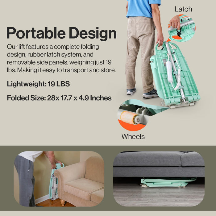 SuperHandy Portable Floor & Bath Lift – 150 kg Capacity, Foldable, Waterproof, Removable Side Panels