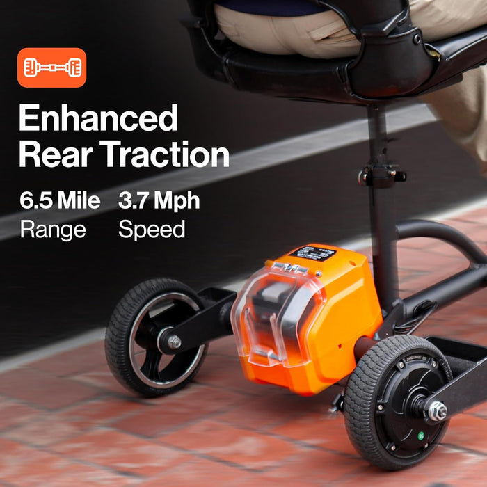 SuperHandy Passport Mobility Scooter – Foldable 3-Wheel, 21 km Range, Dual Batteries, Travel Ready