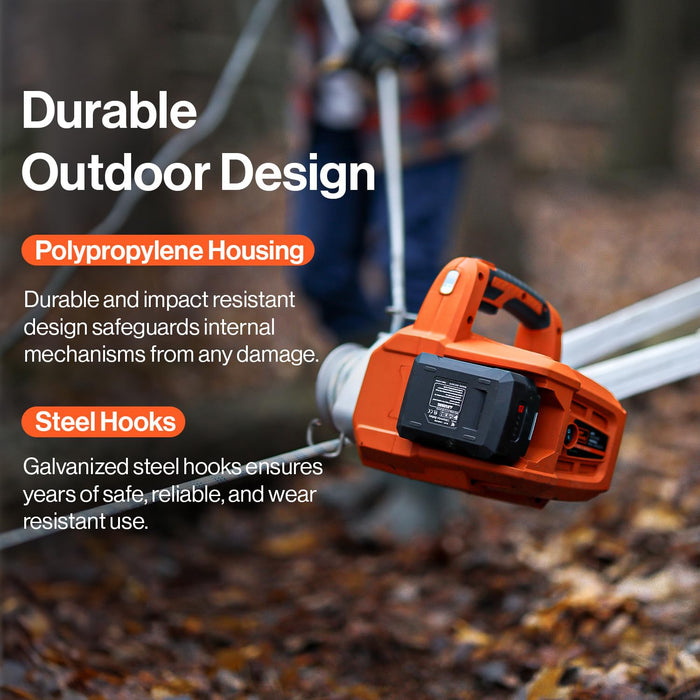 SuperHandy Electric Capstan Winch – Brushless Motor, 450–900 kg Pull, with Rope, Battery & Charger