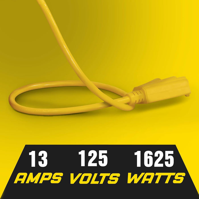 Reelworks Retractable Extension Cord Reel – 14AWG x 12.2 m, Triple Tap, 1625W Max Load
