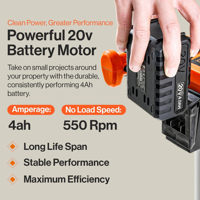 SuperHandy Electric Earth Auger – 20V Battery, 30 cm Bit, for Soil & Post Holes