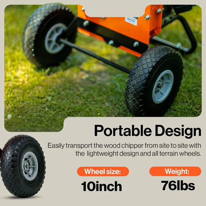 SuperHandy Mini Wood Chipper Shredder – 7HP 212cc, Compact, 7.6 cm Max Branch Capacity