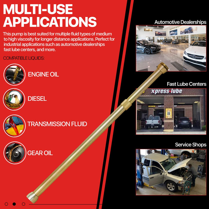 Lubeworks Oil Drum Pump – Double Action 1:1, 32 LPM High Flow, for SAE130 Oils
