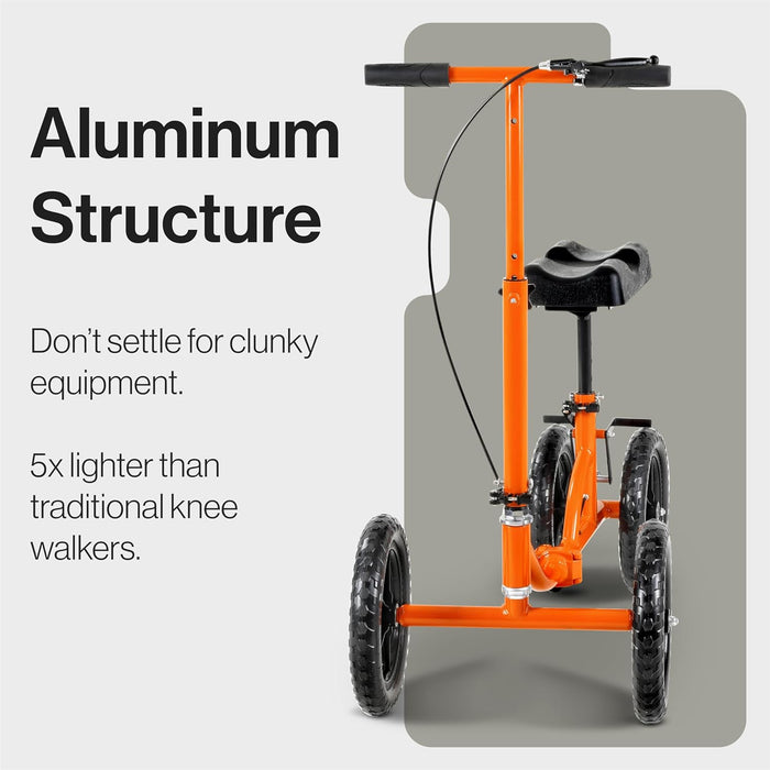 SuperHandy Folding Knee Walker – Adjustable, All-Terrain 30 cm Tires, 150 kg Capacity, Lightweight Frame