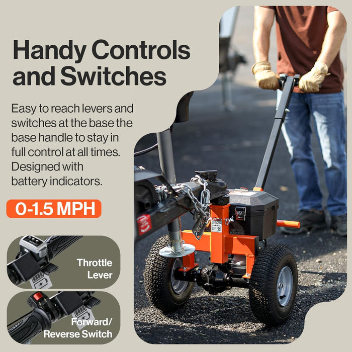 SuperHandy Trailer Dolly Electric Power 2800LBS Max Trailer Weight, 450LBS Max Tongue Weight, DC 24V 500W 24V 7Ah Powered Heavy Duty Commercial Jack Lever 2" Ball Mount Included