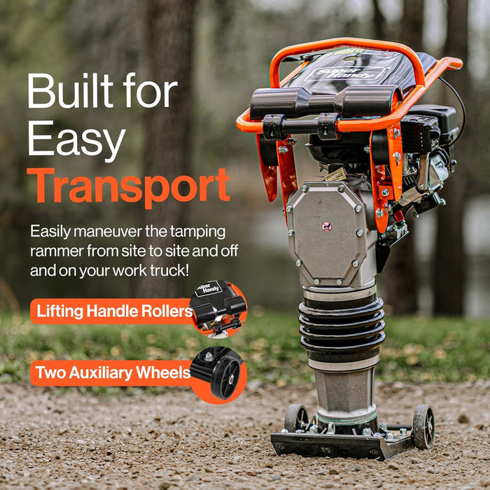 SuperHandy Jumping Jack Tamping Rammer – 7HP 209cc, 1580 kg Impact Force, 66 cm Depth