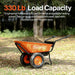 SuperHandy Electric Wheelbarrow – 48V 2Ah Li-Ion Battery, 330 lbs (150 kg) Capacity, 3 Cu.Ft. Steel Powder Coated Tub, Material & Debris Hauler Utility Cart