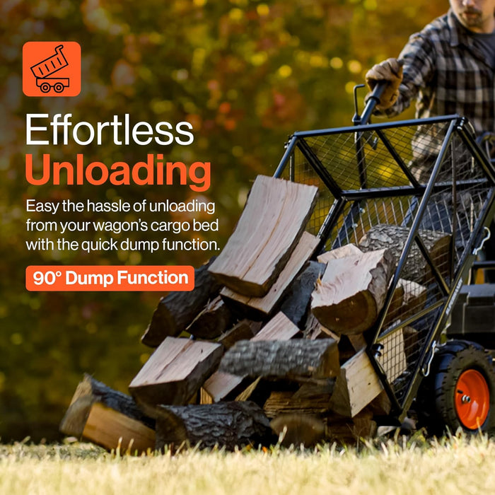 SuperHandy Utility Service Cart Power Wagon Wheelbarrow Electric 48V DC Powered 660Lbs Load and 1000Lbs+ Hauling Capacity Farm and Garden All Purpose Modular Cargo Bed