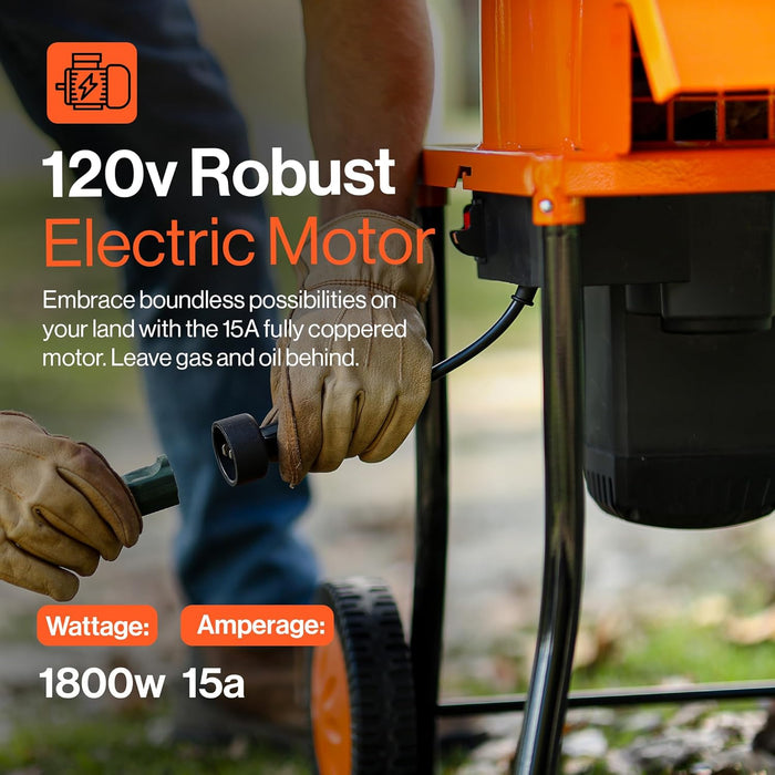 SuperHandy - Electric Leaf Shredder - Steel Construction, 15 Amp 120V AC Motor, 11" Cutting Blades, 0.5" Capacity for Leaves, Lawns and Patio Trimming