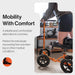 SuperHandy Folding Knee Walker Steerable Rolling Knee Scooter – Height Adjustable Leg Rest & Adjustable Handles, 12” Large All-Terrain Tires, Lightweight Aluminum Frame Supports 330Lbs