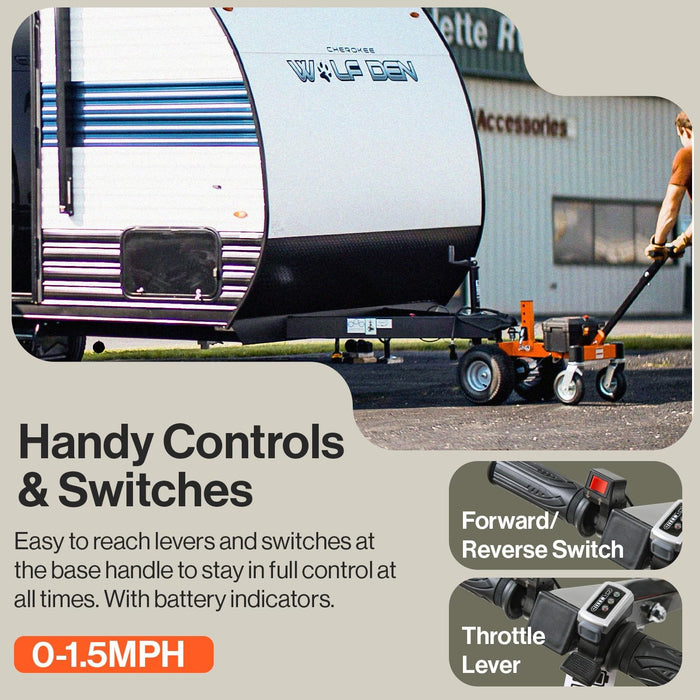 SuperHandy Electric Trailer Dolly – 1630 kg Max Weight, 272 kg Tongue Load, 24V Motor, Heavy-Duty Frame