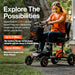 SuperHandy Mobility Scooter Explorer – 4 Wheels, 500W Brushless Motor, 48V-2Ah/4Ah Battery, 350LBS Capacity, 5mph Top Speed, Lightweight Aluminum 50lb Frame [Patent Pending]