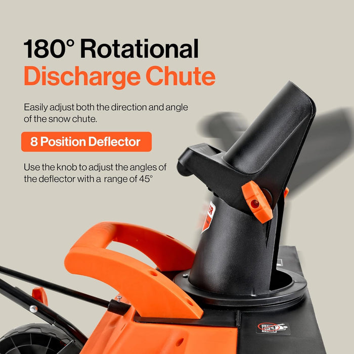 SuperHandy Electric Snow Blower – 120V Corded, 23 in. Clearing Width, 12 in. Depth, 3300 RPM Motor, 25 ft. Throwing Distance, Lightweight Walk-Behind Design for Snow Removal