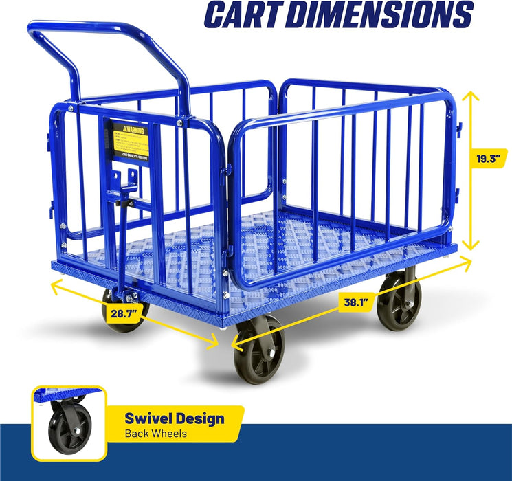Goodyear Utility Cargo Trailer – 545 kg Capacity, with Hitch & 20 cm Casters, for Tugger Carts