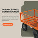 SuperHandy Electric-Assist Garden Cart - 5.7 Cubic Ft Utility Wagon, 440lbs Load, All-Terrain 10in Wheels, Anti-Rust Steel Frame, Convertible Flatbed Design