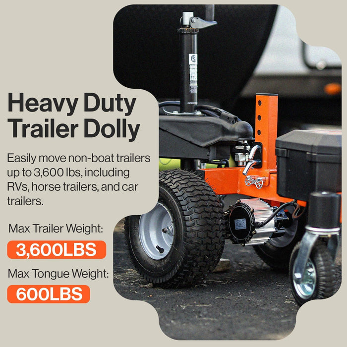 SuperHandy Electric Trailer Dolly – 1630 kg Max Weight, 272 kg Tongue Load, 24V Motor, Heavy-Duty Frame