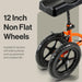 SuperHandy Folding Knee Walker Steerable Rolling Knee Scooter – Height Adjustable Leg Rest & Adjustable Handles, 12” Large All-Terrain Tires, Lightweight Aluminum Frame Supports 330Lbs
