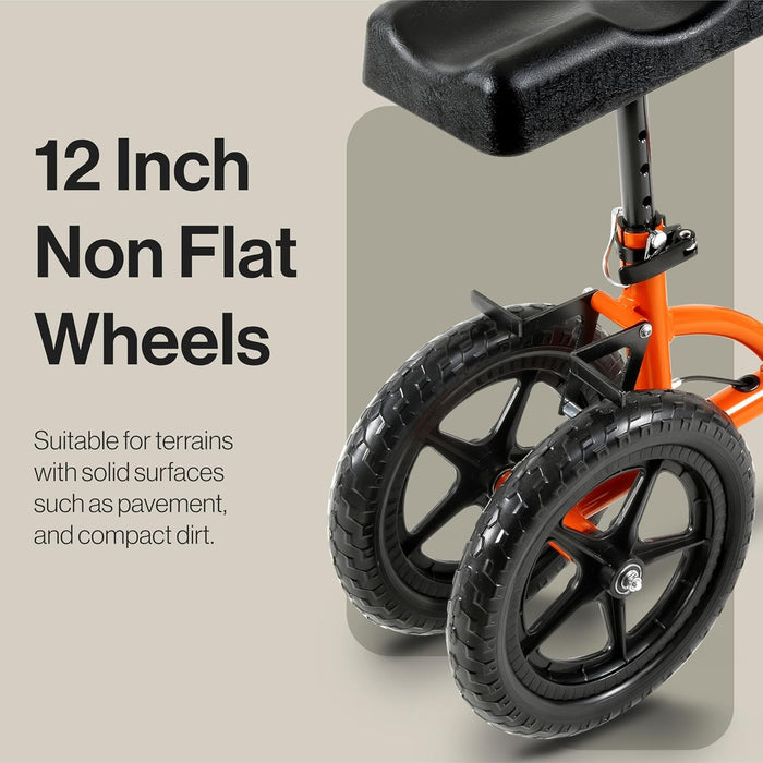 SuperHandy Folding Knee Walker – Adjustable, All-Terrain 30 cm Tires, 150 kg Capacity, Lightweight Frame