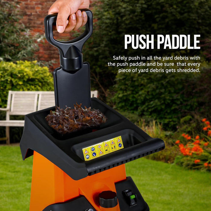 SuperHandy Electric Wood Chipper – 39 mm Capacity, 17:1 Reduction, 1800W, Dual Blades, 120V (Canada Exclusive)