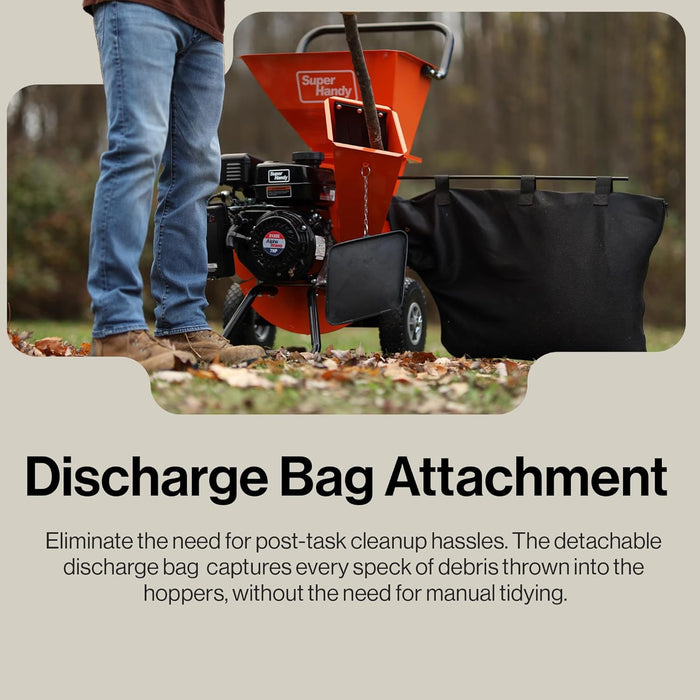 SuperHandy Wood Chipper Shredder Mulcher – 7HP Gas, 7.6 cm Capacity, 3-in-1 Design
