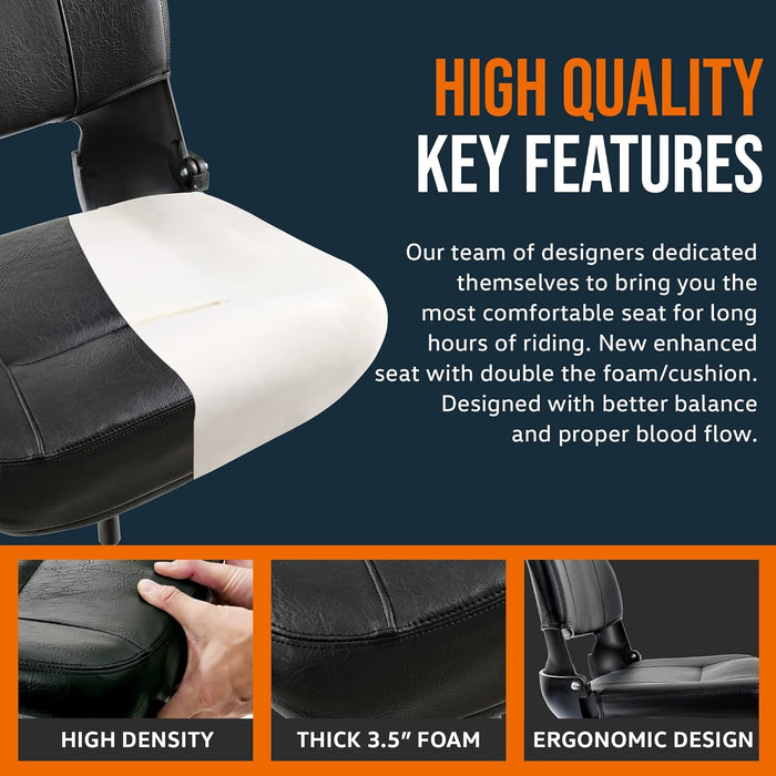 SuperHandy Padded Seat with Armrests – Faux Leather Upgrade for 3-Wheel Mobility Scooter