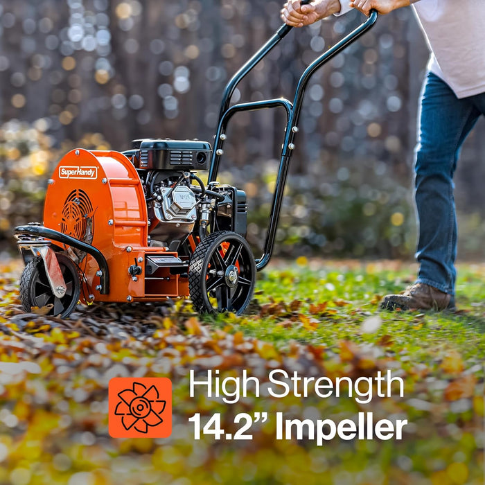 SuperHandy Walk-Behind Leaf Blower – 7HP 209cc, Manual Push, 241 km/h Wind Speed, 1270 CFM