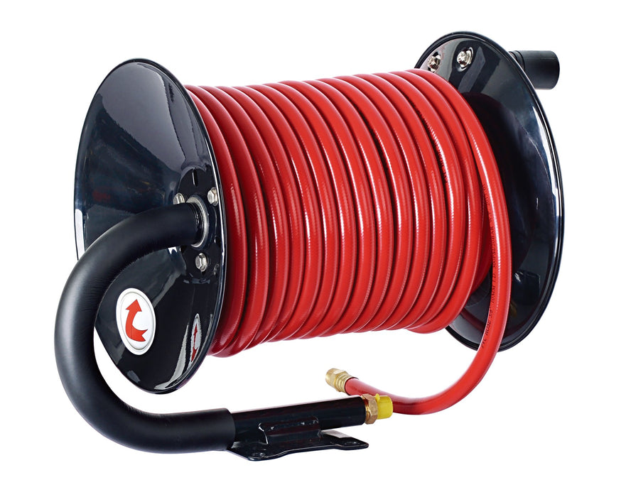 Reelworks Hand Crank Air Hose Reel – 3/8 in. x 15.2 m, Steel Frame, 20 bar Max, No Hose Included