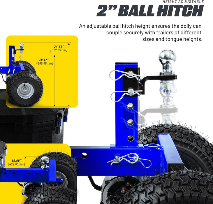 Goodyear Electric Trailer Dolly – 1630 kg Max Trailer Weight, 272 kg Tongue Load, 24V Motor, 2" Hitch